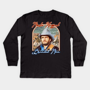 Merle Haggard ))(( Retro Branded Man Tribute Kids Long Sleeve T-Shirt